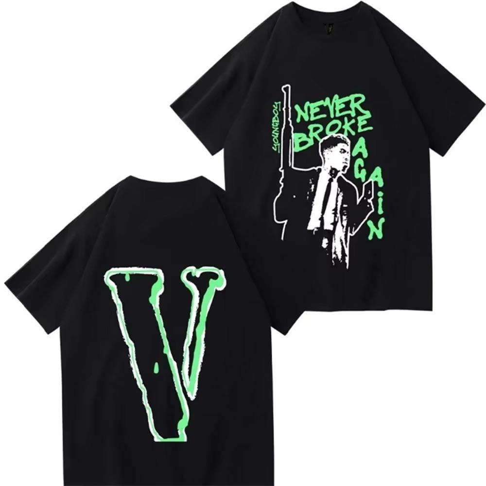 Sommermote Heavyweight Retro menns engelske bokstaver 100 % bomull trykt rundhals Høykvalitets Casual Fitness Street T-skjorte