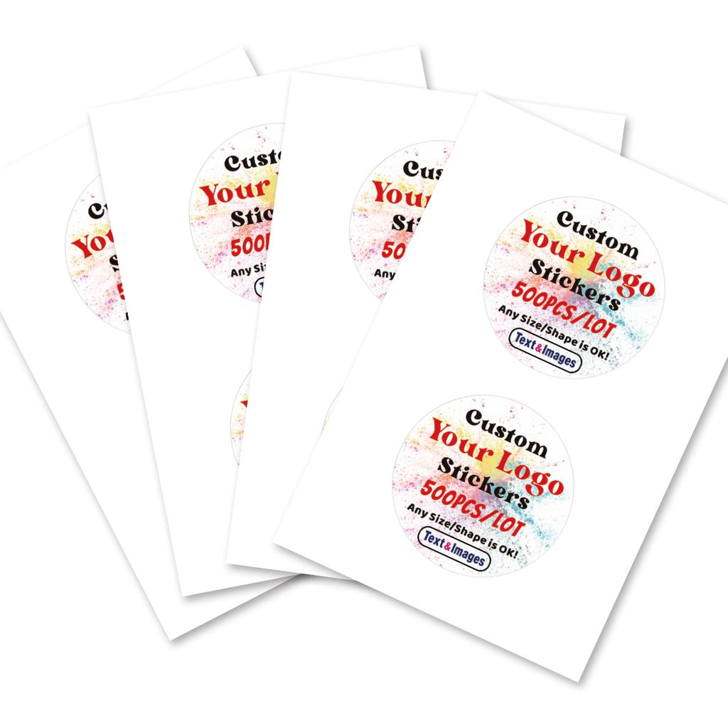 500Pcs Custom Logo Stickers Personalized Text  Image Labels Round Or Square Brand Stickers For Packaging Gifts Business Use