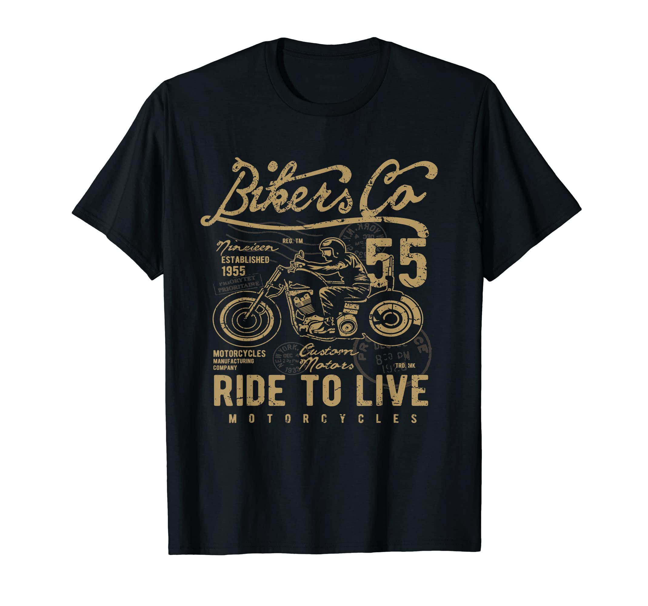 

Ride To Live Антикварная винтажная ретро-американская футболка с велосипедом