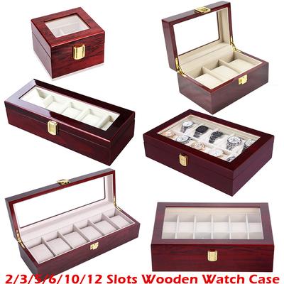 Wooden Watch Case Watch Case Watch Box Glass Top Collector Storage Case Watch Display Case