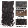 Long Wavy No Clip Hair Extensions Natural Black Brown Invisible Adjustable Synthetic Fiber Hairpiece for Women