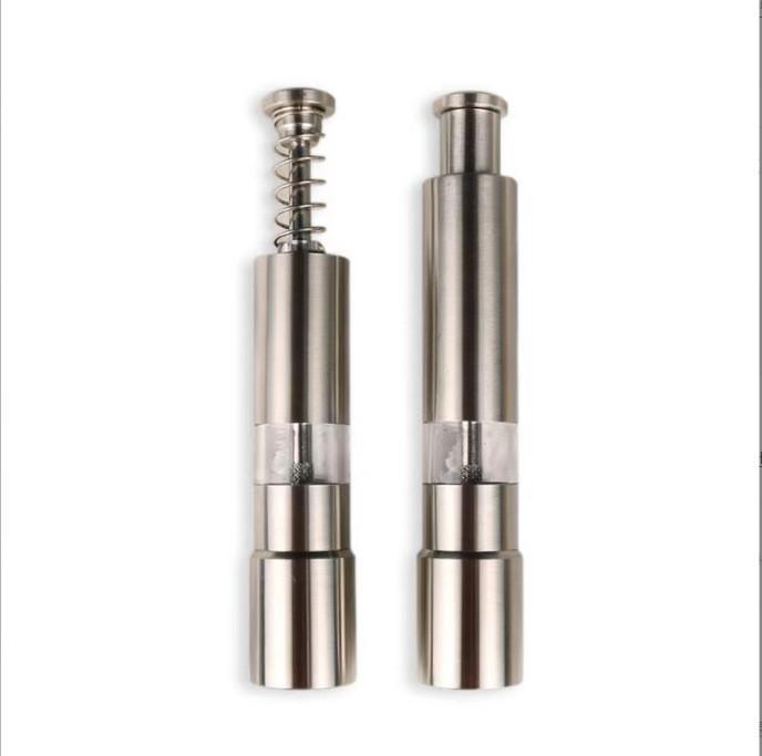 Stainless Steel Manual Spice Grinder With Press Action For Cooking And Kitchen Use