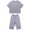 Summer Minimalist Boy Home Clothes Solid Color Loose and Comfortable Lightweight Sleepwear Casual Two-piece Set for Kids