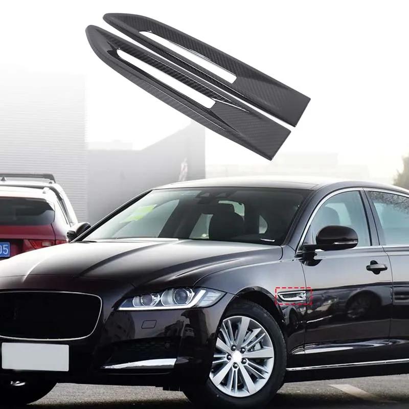 For Jaguar XF XE F-PACE Real Carbon Fiber Car Side Fender Vent Trim Cover Fender Side Air Outlet Cover Trim Car Accessories