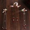 Light Colors Bridal Headwear Plastic Earrings Hairpin Set  Wedding Ceremony