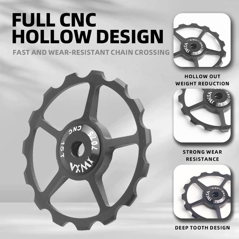 2Pcs Ceramic Bearing Jockey Wheel CNC Aluminum Alloy Rear Derailleur 10-16T Guide MTB Road Bike Pulley