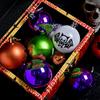 Dark Skeleton Ball Set 6cm Halloween Party Tree Hanging Porch Decoration Painted Plated Ball Hanging,halloween Indoor Decor,halloween Decorations,