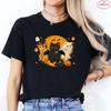 Halloween Cats Graphic Y2k Tops Women T-Shirt Casual Ulzzang Harajuku Streetwear Aesthetic Female Clothing Short Sleeve Tees