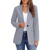 Women Casual Long Sleeve Button Up Jacket Solid Color Suit Collar Temperament Fashion Coat