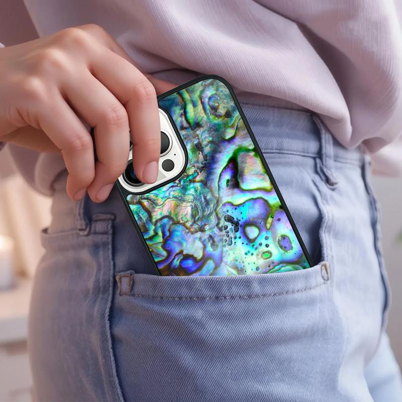 Paua Abalone Shell Phone Case For iPhone 17 Air 15 16e 14 13 Pro Max Coque 12 11 Pro Max PLUS cover
