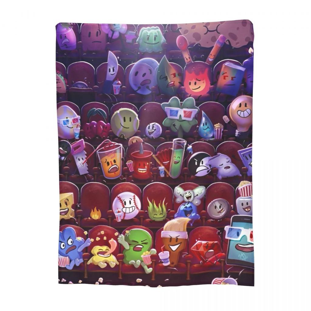 BFDI Animate Anime Überwurfdecke für das Sofa Battle for Dream Island Flauschige Weiche Plüschdecke Mehrere Größen für Alle Jahreszeiten