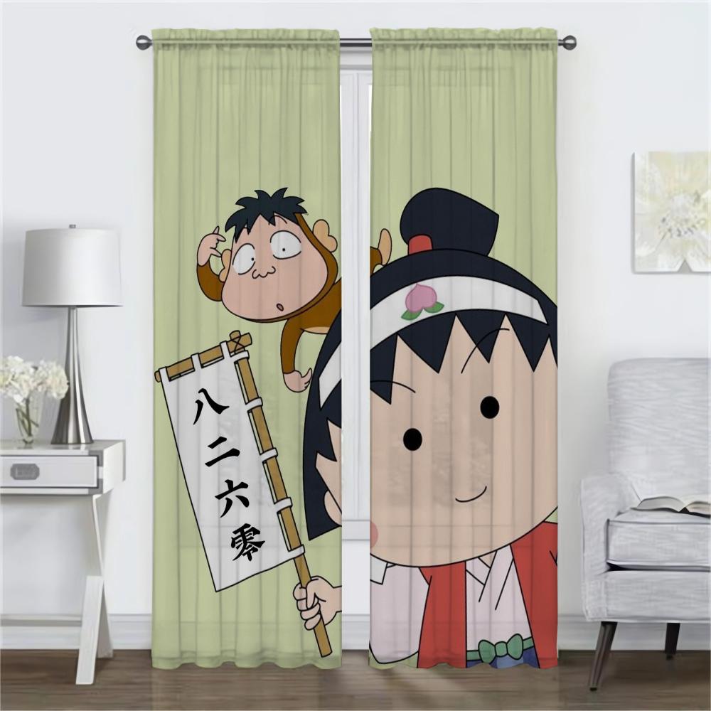 Chi-bi Marukos Window Curtain for Room 2 Panel Modern Living Room Curtains Halloween Decoration Tulle for Bedroom Shades Kitchen