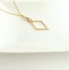 [Naot Jewelry] Rhombus Long Necklace [Gift Box Included] Gold nn024