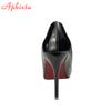 Fashion Aphixta New 10cm Thin Heels Shoes Women Pumps Wedding Party Official Leisure Crystals Luxury Buckle Black Super Big Szie 48