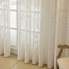 1 ks LOZUJOJU Jednoduchý moderní tylový žakárový dutý poloprůhledný průsvitný závěs do obývacího pokoje, ložnice, na balkonové okno, domácí dekorace