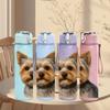 1PC Yorkshire Terrier Dog Head 750ml Color Plastic Sports Water Bottle Leakproof Flip Straw Lid Suitable for Sports Office Home Use
