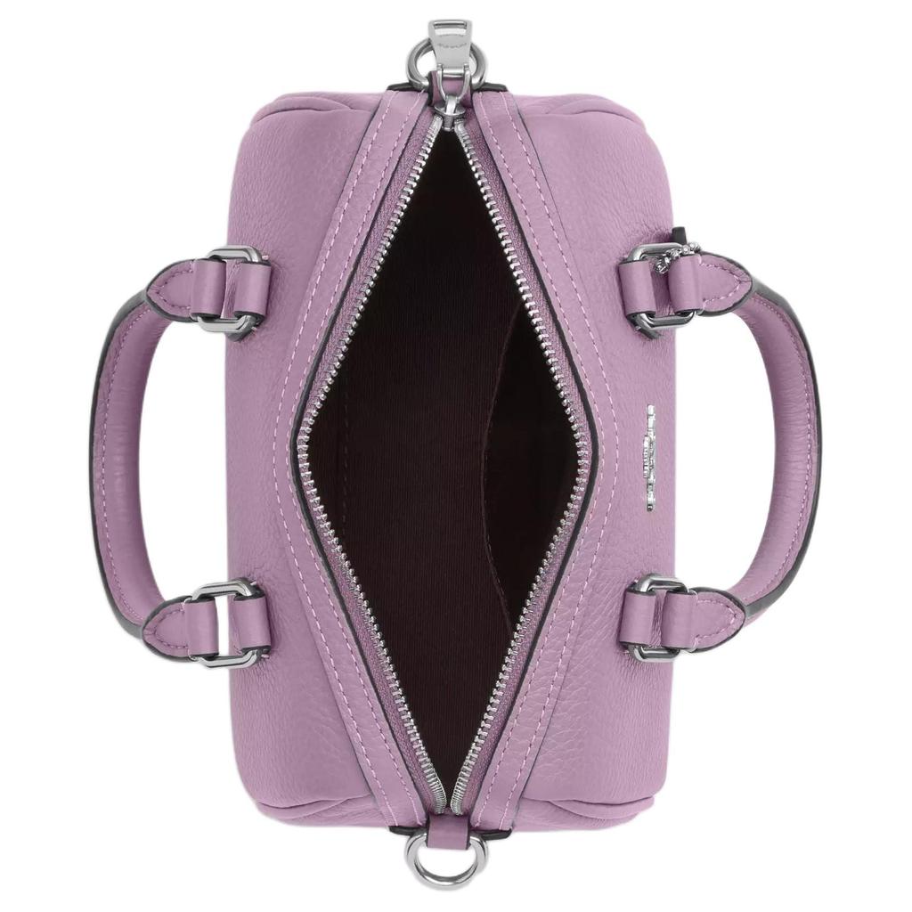 Coach Rowan Refined Pebbled Leather Boston Bag Handbag Mini Women's Purple CW328-SVNII