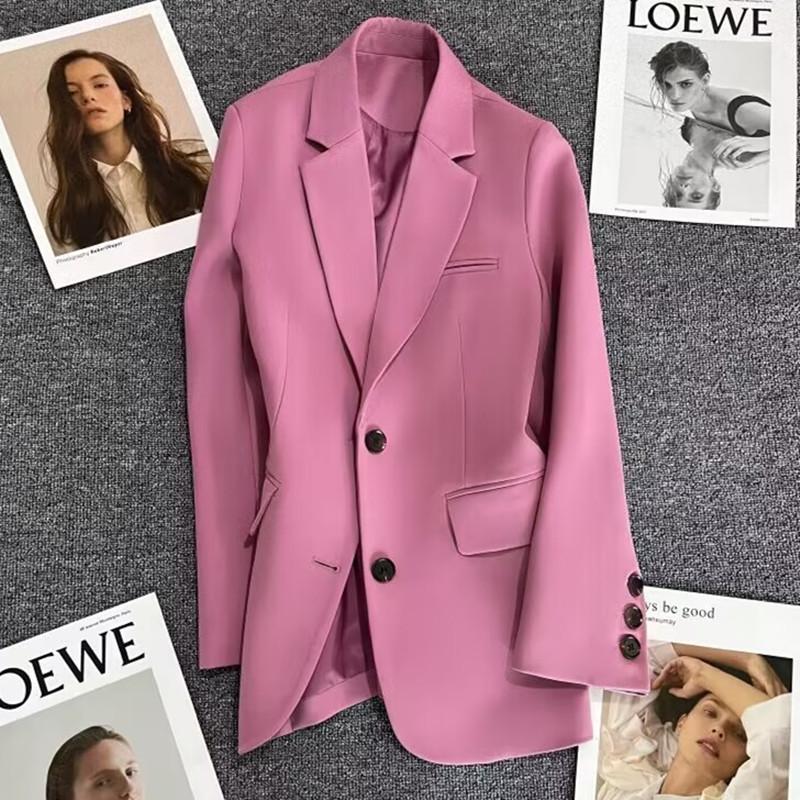 Women's Korean Style Loose Black Suit Jacket - Slimming, Small Size Blazer for Spring and Autumn 2025.