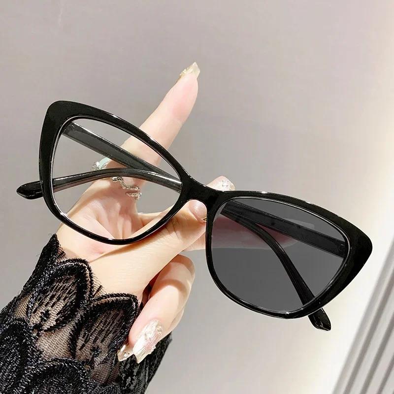 2025 New Advanced Sense of Myopia Glasses Women Men Trendy Fashion Cat Eyeglasses Frame Photochromic Full Rim Glasses 0 To 4.0