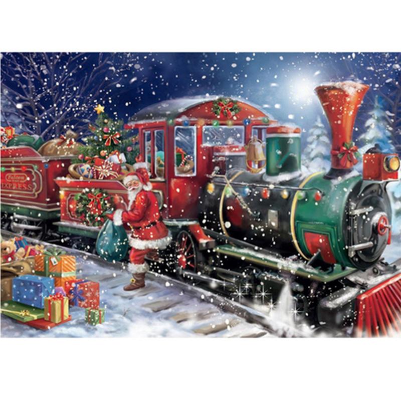 DIY 5D Diamond Painting Santa Claus Diamond Embroidery Winter Snow Tree Cross Stitch Full Round Drill Mosaic Christmas Gift