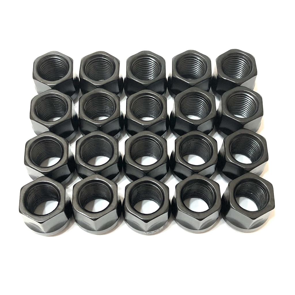 Deepa Ribusu M14 19HEX Black Through Nuts for Toyota Land Cruiser Lexus P1.5 (20 Pieces) 100/200, LS460/LS600/LX570/LC500/Tundra/Sequoia