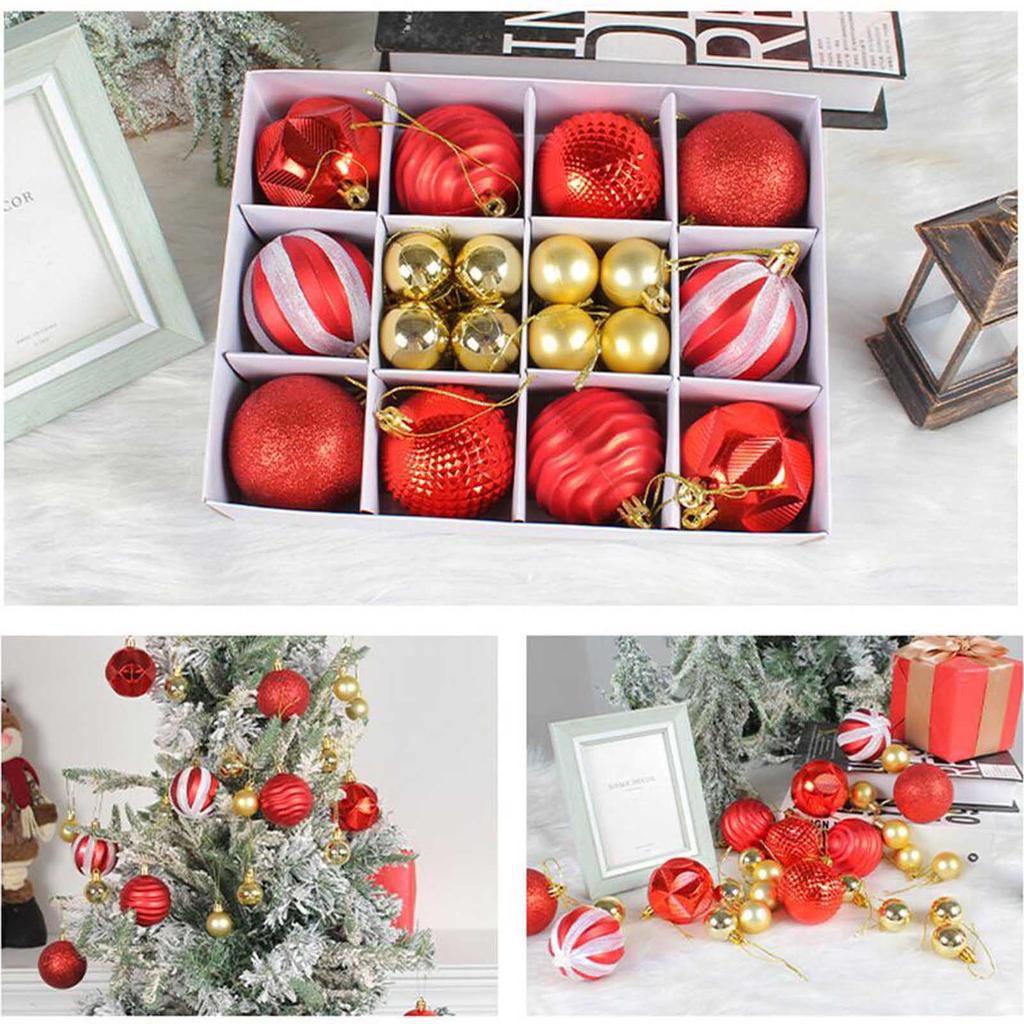 1 Box 30/60mm Weihnachtskugel-Ornamente Funkelnde Weihnachtsbaum-Anhänger Dekorative Hängende Weihnachtskugeln Kugeln