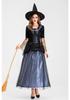 Cosplay Halloween Masquerade Party Party Lace Mesh Blue Black Dress Witch COS Costume