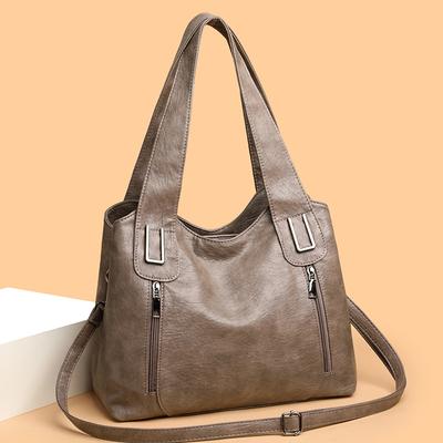 Bolso Tote de Gran Capacidad Bolso de Hombro para Mujer Bolso Bandolera para Desplazamientos Bolso Sobaco de Cuero Suave