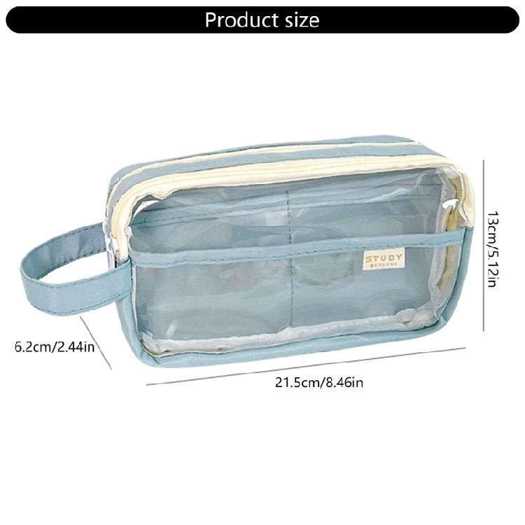 Large Capacity Pen Case Clear Pen Pouches Multifunctionnal Pencil Case Travel Cosmetic Storage Bag  for Girl Women