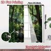 2pcs   2D FLAT PRINTING Curtains (Without Rod) Forest Stream Creative Popular Curtains Versatile 100% Polyester Curtains Thermal