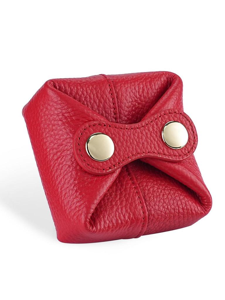 Urocza japońska i koreańska mini portmonetka ze skóry bydlęcej na monety, słuchawki, szminkę i klucze