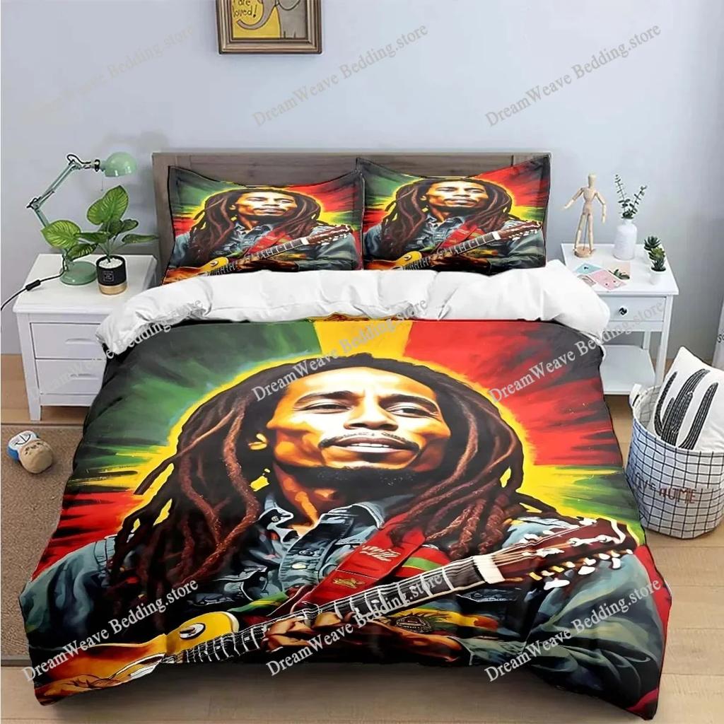 New Singer R-Reggae Bob Marley Pattern Bedding Sets Bed Supplies Set Duvet Cover Comforter Set Bedding Set Luxury Birthday Gift7