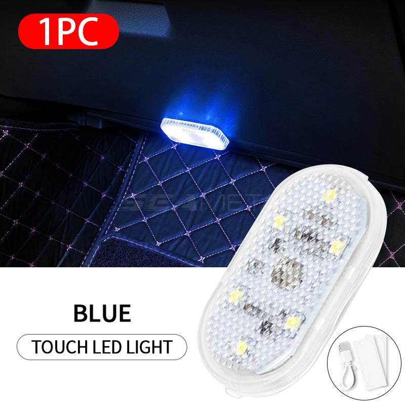 SEAMETAL Mini Car Touch Light for Floor Trunk Hood Ceiling USB Rechargeable Magnetic Ambient Lamp Auto Interior Reading Light
