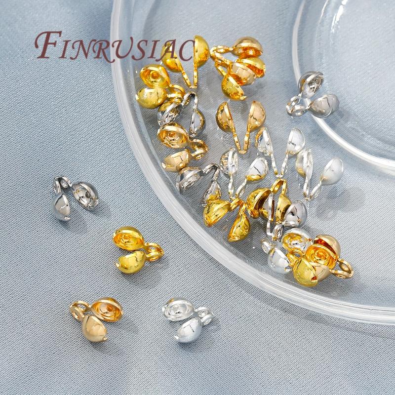 Crimp Beads For Jewelry 18K Gold Plated Crimp Bead Cover Findings DIY Jewelry Making Supplies Bracelets Accessories