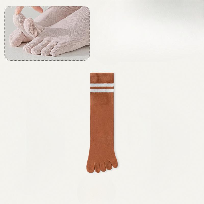 Five-fingered Socks, Women's Mid-calf Socks, Spring and Autumn Cotton Socks, Trendy Split Toe Long Calf Sports Anti-slip Winter Women's Long Socks