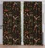 2pcs Forest Animal Floral Print Curtains Summer Scenery, Rod Pocket for Living Room Kitchen Bedroom Decor Curtains Living Room