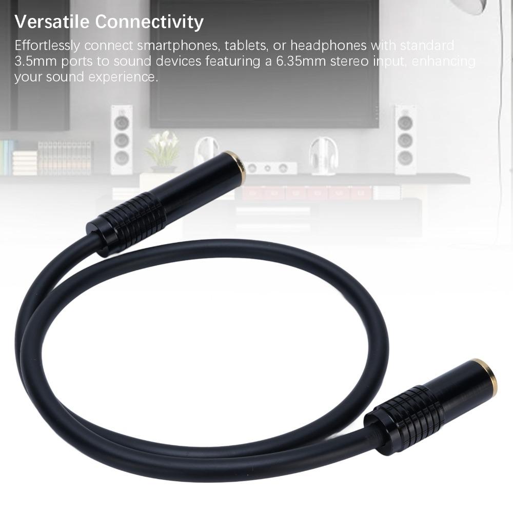 Professional Stereo Sound Cable 6.35mm 1/4in Female To 3.5mm 1/8in Female  Tablet Connection