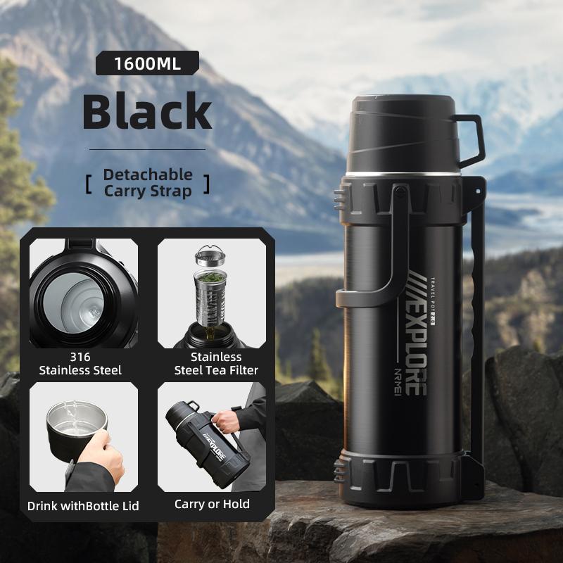 

Stainless Steel Thermos Jug with Tea Filter, Outdoor Portable Water Jug, Leak-proof, Large Capacity, Bottle for Camping, 316L