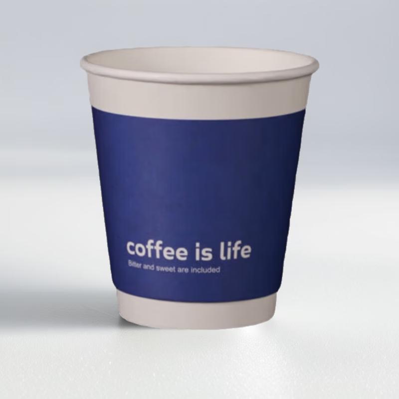 Xiaoyueya 10oz Double-Layer Disposable Coffee Paper Cups, 100 Count