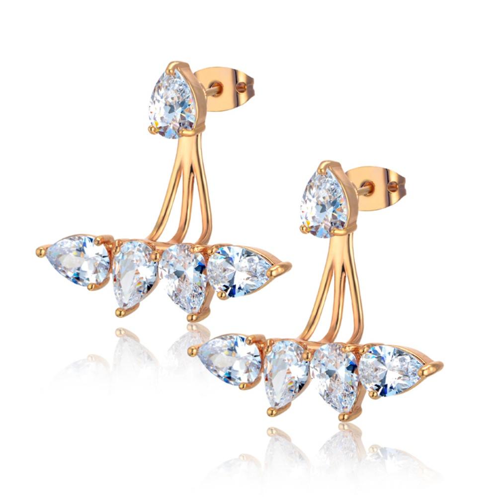 

Punk Droplet Zircon Charm Stud Earring Female Gold Color Water Drop Statement Earrings for Women Party Jewelry Gift 2025