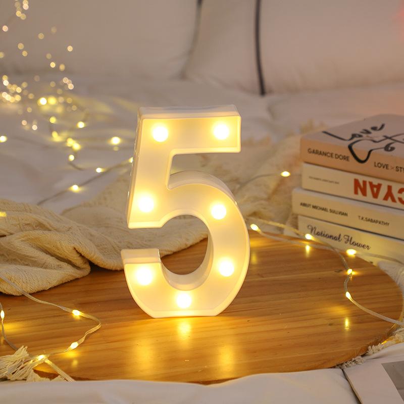 Wedding Decorative Name Number letters LED Lights Luminous Number Lamp Party Baby Bedroom Decoration Home Night Light