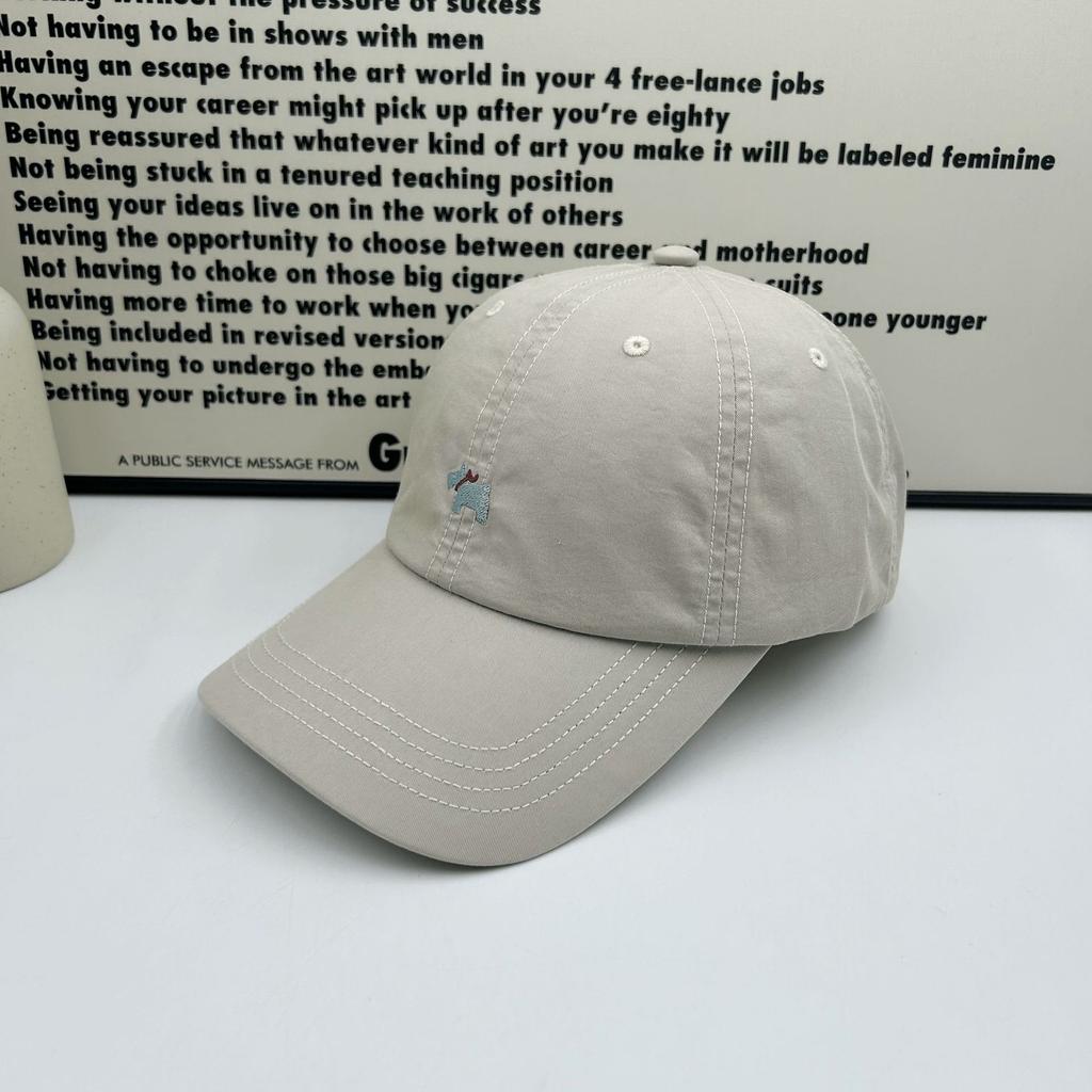 Peaked cap female spring summer thin simple puppy embroidered versatile baseball cap young couple street outing