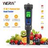 Yieryi 4 In 1 Digital Food PH Meter TDS EC TEMP Tester with High Accuracy Pointed Probe for Cheese Dough Fruit Jam Meat Fish