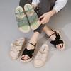Lady Summer Slippers Thick Platform Flat Sandals with Butterfly-Knot Summer Flip Flops Sandals Women