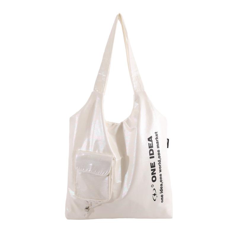 

Silver bag women s large-capacity shoulder bag canvas bag niche designer tote bag college student class denim bag