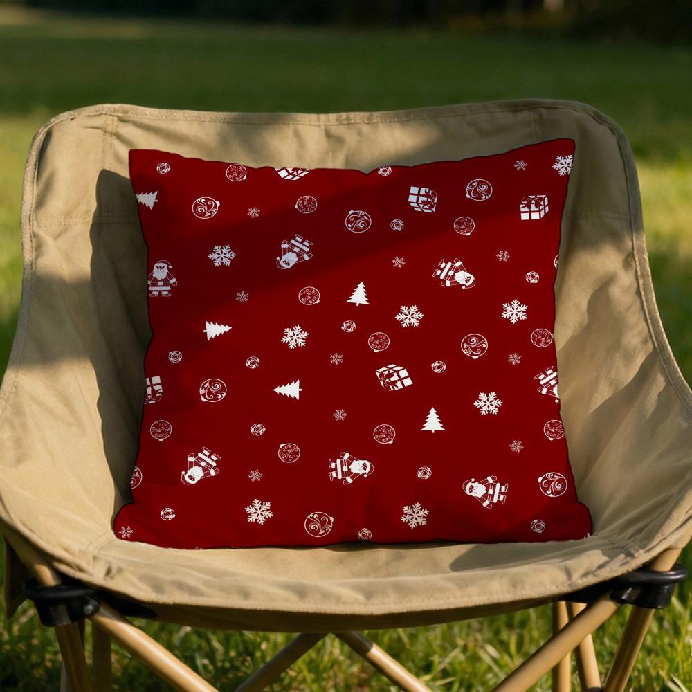 

Xmas Bell Socks Santa Cushion Cover Soft Reversible Durable Pillow Cover MultiScene Use for Home Car Daily Comfort 30X30cm