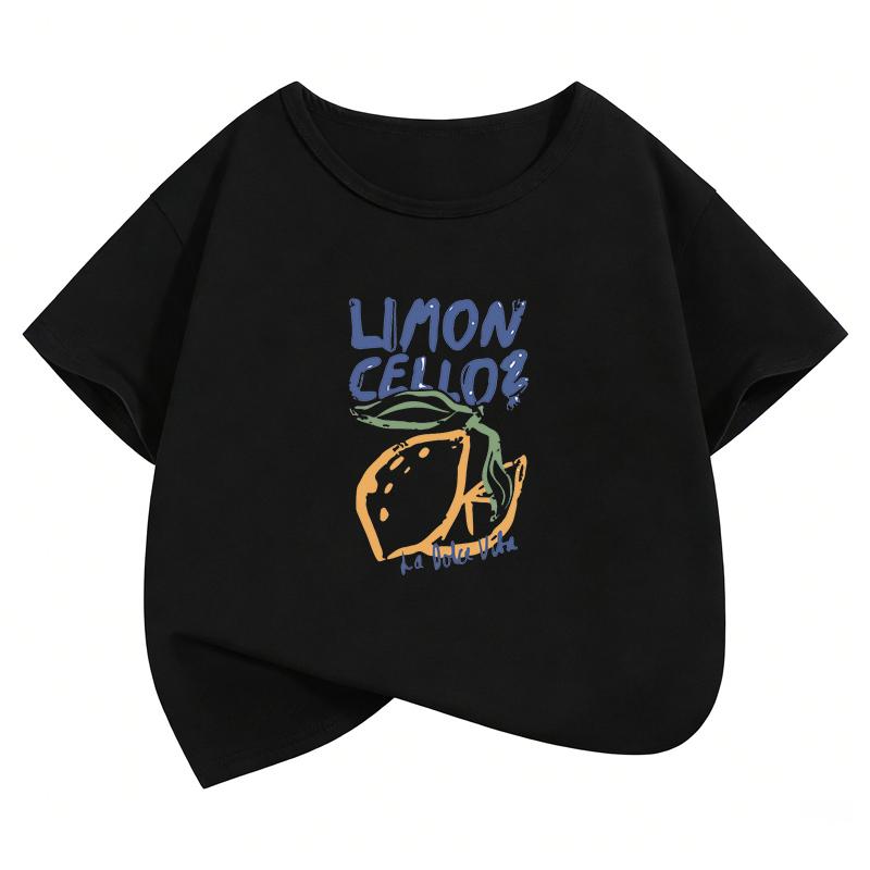 Harajuku Summer Spring Limon Cello T Shirts Funny Manga Kids Childrens Tshirt Boys Girls Casual Top Tee