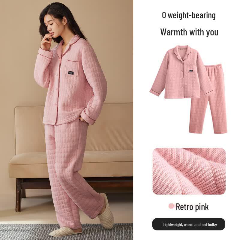 Qiulu Unisex Thermal Pajama Set 2XL