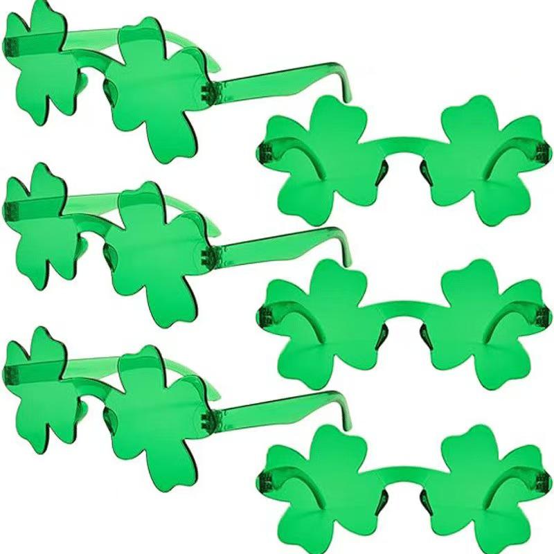 European & American Frameless Four-Leaf Clover Sunglasses for St. Patrick's Day