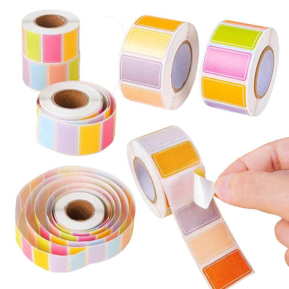 2 Rolls Paper Label Sticker Color/Light Color Self-adhesive Oil-proof Waterproof Handwritten Name Classification Index YMY